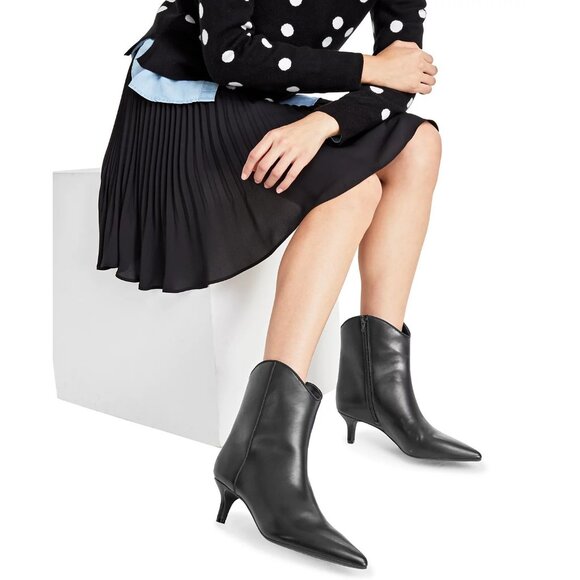 On 34th Aatira Tulip Booties Silver Glitter Ankle Boots 6.5M Black MSRP $99 - Picture 1 of 2